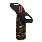 Gold Playing Card Suits Pattern Print Single Neoprene Wine Tote
