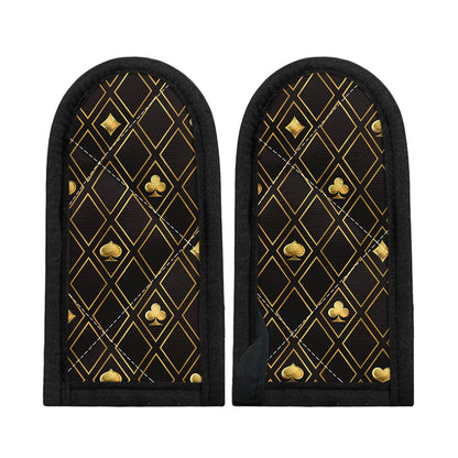 Gold Playing Card Suits Pattern Print Skillet Handle Cover