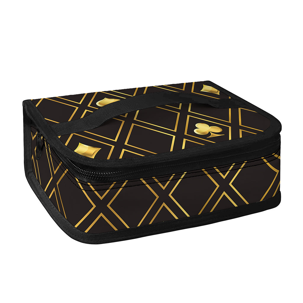 Gold Playing Card Suits Pattern Print Small Lunch Bag