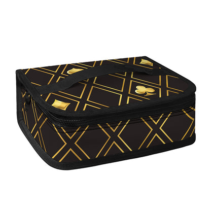 Gold Playing Card Suits Pattern Print Small Lunch Bag