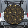 Gold Playing Card Suits Pattern Print Tire Cover With Camera Hole