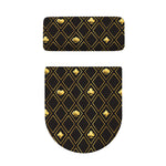 Gold Playing Card Suits Pattern Print Toilet Lid And Tank Cover Set