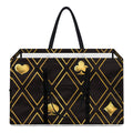 Gold Playing Card Suits Pattern Print Utility Tote Bag