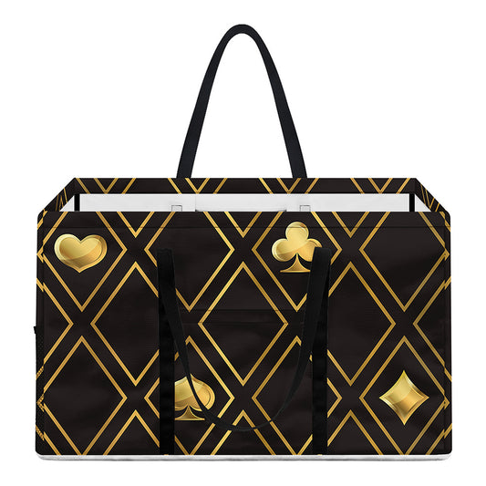 Gold Playing Card Suits Pattern Print Utility Tote Bag