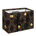 Gold Playing Card Suits Pattern Print Utility Tote Bag
