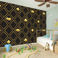 Gold Playing Card Suits Pattern Print Wall Sticker