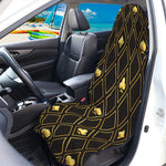 Gold Playing Card Suits Pattern Print Waterproof Car Seat Cover