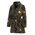 Gold Playing Card Suits Pattern Print Women's Bathrobe