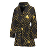 Gold Playing Card Suits Pattern Print Women's Bathrobe