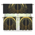 Gold Sagittarius Sign Print 3 Piece Kitchen Curtains