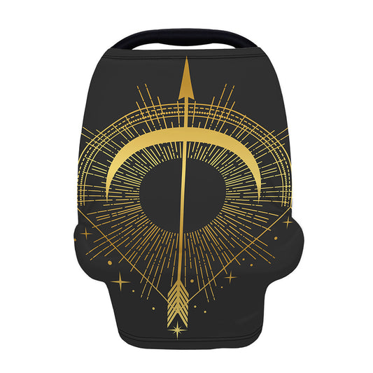 Gold Sagittarius Sign Print Baby Seat Cover