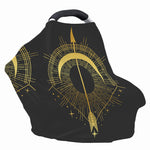 Gold Sagittarius Sign Print Baby Seat Cover