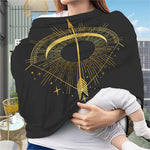 Gold Sagittarius Sign Print Baby Seat Cover