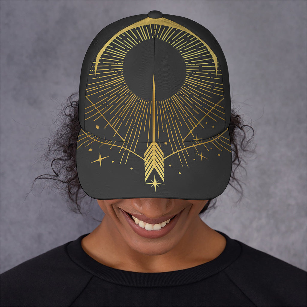 Gold Sagittarius Sign Print Baseball Cap