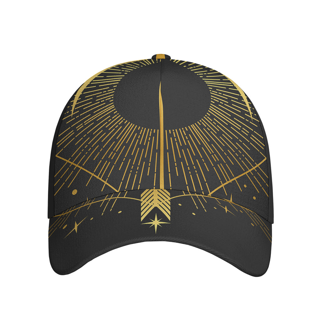 Gold Sagittarius Sign Print Baseball Cap