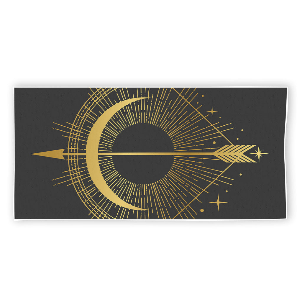 Gold Sagittarius Sign Print Beach Towel