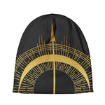 Gold Sagittarius Sign Print Beanie