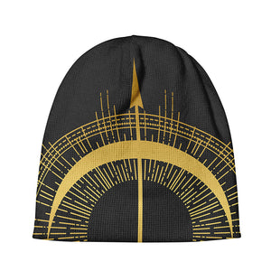 Gold Sagittarius Sign Print Beanie