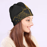 Gold Sagittarius Sign Print Beanie