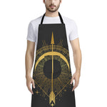 Gold Sagittarius Sign Print Bib Apron With Pocket