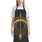 Gold Sagittarius Sign Print Bib Apron With Pocket