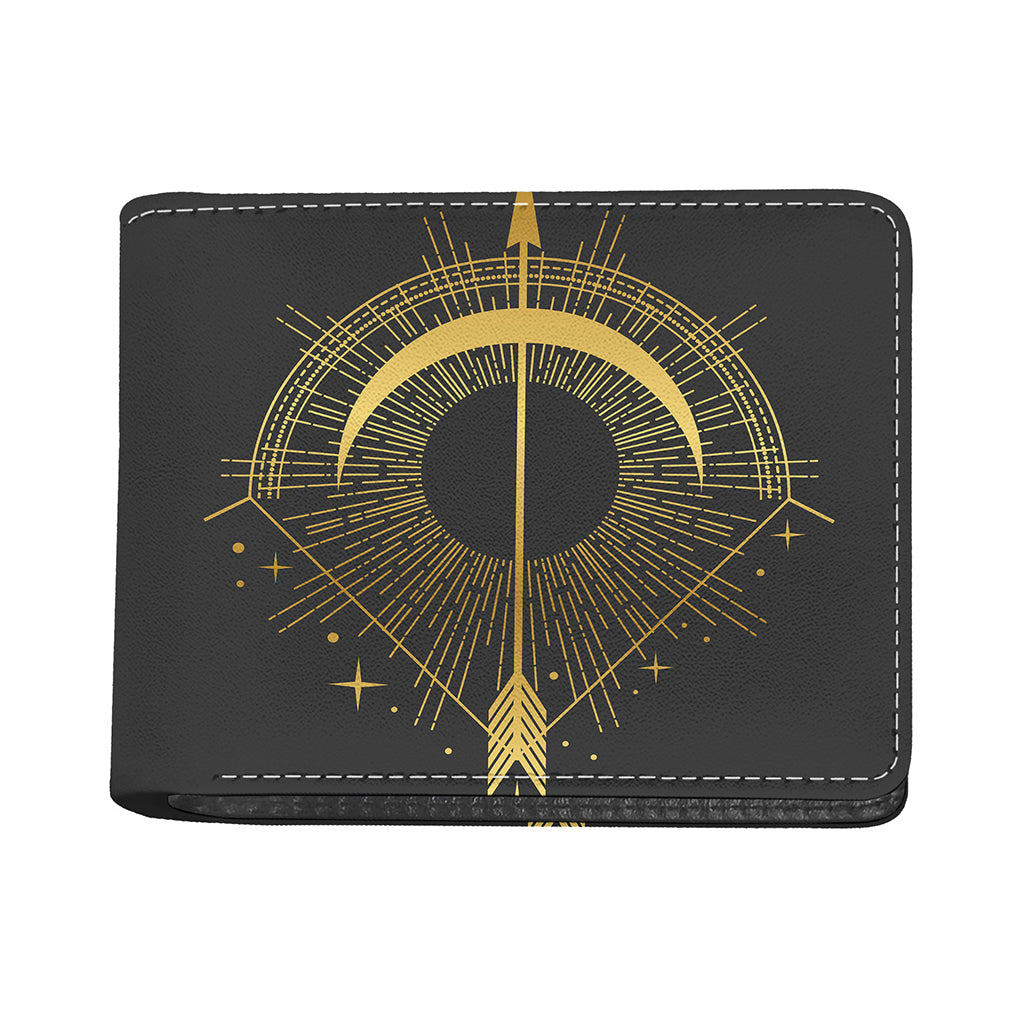 Gold Sagittarius Sign Print Bifold Wallet