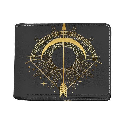 Gold Sagittarius Sign Print Bifold Wallet