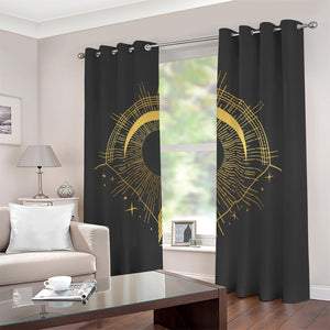 Gold Sagittarius Sign Print Blackout Grommet Curtains