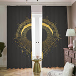 Gold Sagittarius Sign Print Blackout Pencil Pleat Curtains