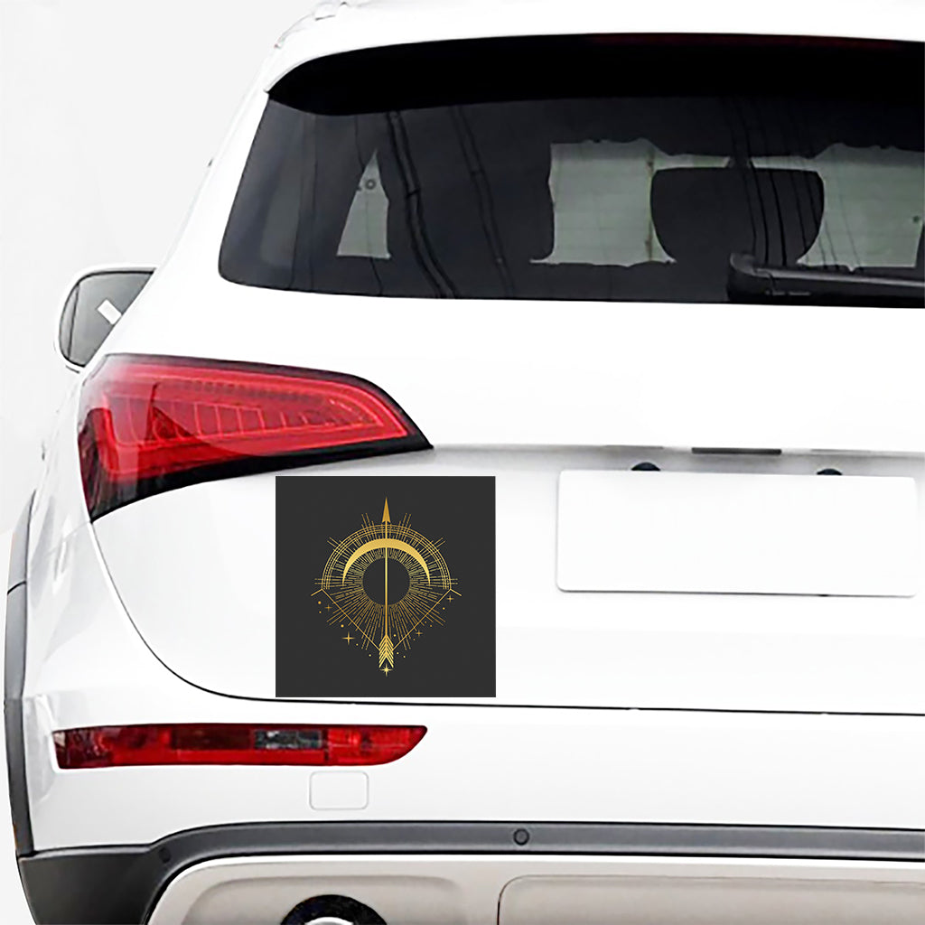 Gold Sagittarius Sign Print Car Sticker