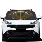 Gold Sagittarius Sign Print Car Windshield Snow Cover