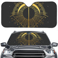 Gold Sagittarius Sign Print Car Windshield Sun Shade