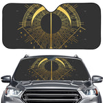 Gold Sagittarius Sign Print Car Windshield Sun Shade