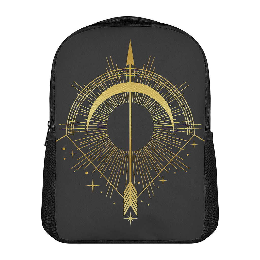 Gold Sagittarius Sign Print Casual Backpack