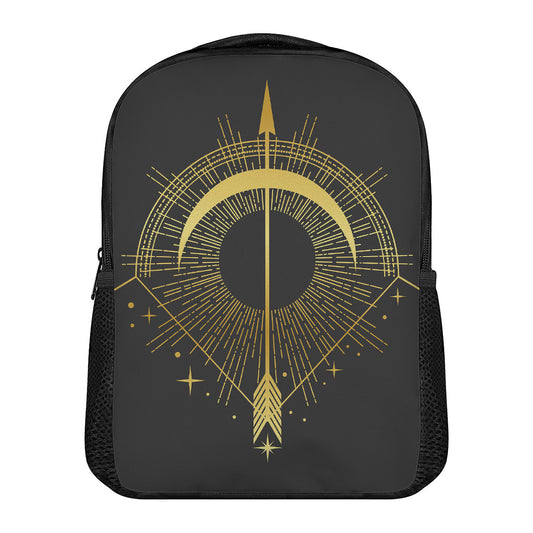 Gold Sagittarius Sign Print Casual Backpack