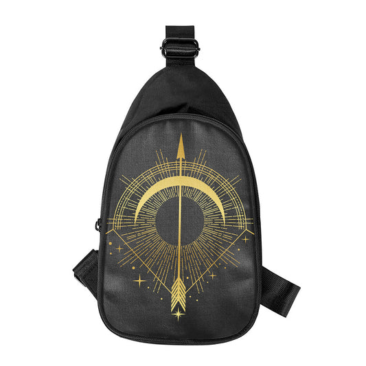 Gold Sagittarius Sign Print Chest Bag