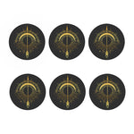Gold Sagittarius Sign Print Coaster Set