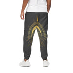 Gold Sagittarius Sign Print Cotton Pants