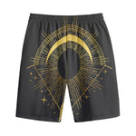 Gold Sagittarius Sign Print Cotton Shorts