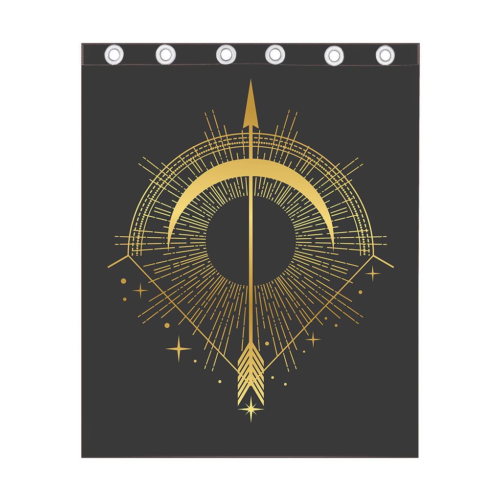 Gold Sagittarius Sign Print Curtain
