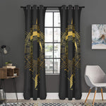 Gold Sagittarius Sign Print Curtain