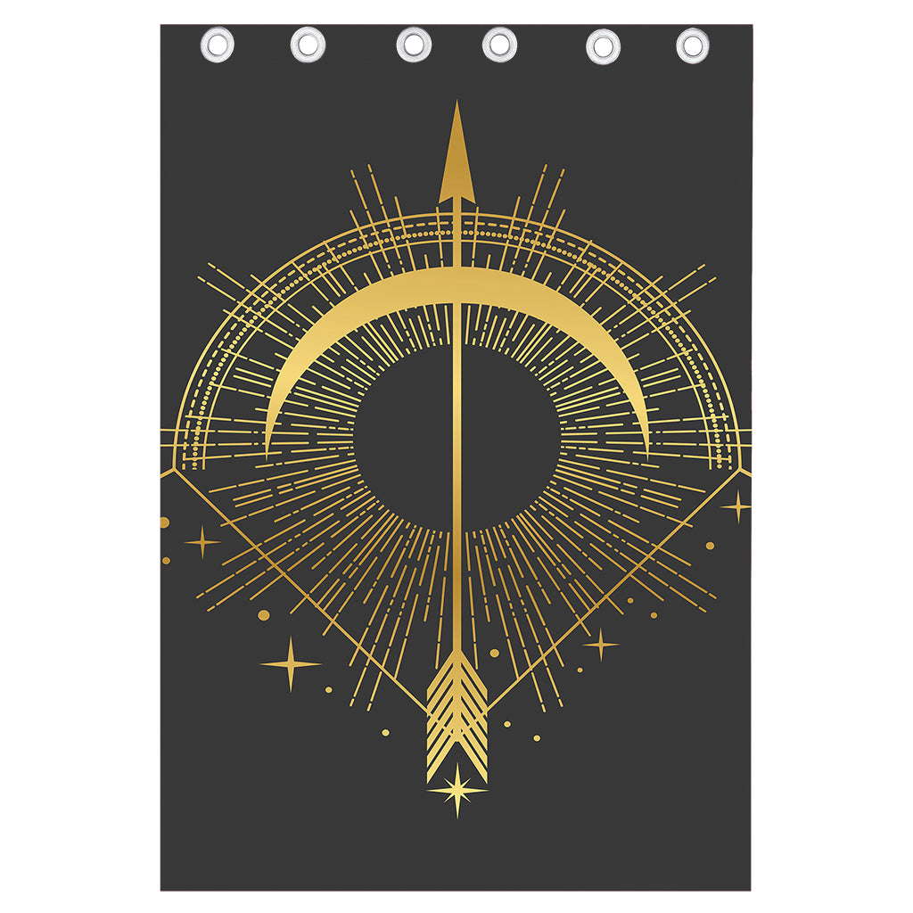 Gold Sagittarius Sign Print Curtain