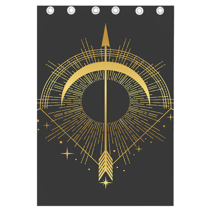 Gold Sagittarius Sign Print Curtain