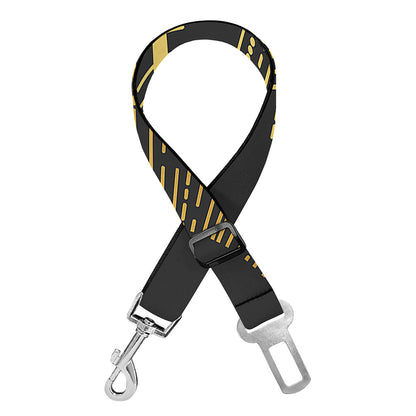 Gold Sagittarius Sign Print Dog Seat Belt