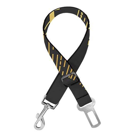 Gold Sagittarius Sign Print Dog Seat Belt