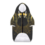 Gold Sagittarius Sign Print Dog Zip Up Hoodie