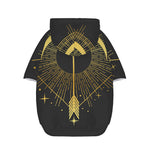Gold Sagittarius Sign Print Dog Zip Up Hoodie