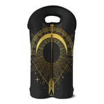 Gold Sagittarius Sign Print Double Neoprene Wine Tote