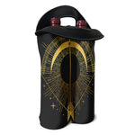 Gold Sagittarius Sign Print Double Neoprene Wine Tote