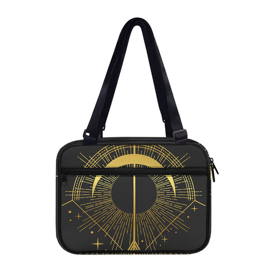 Gold Sagittarius Sign Print Double Strap Bible Bag
